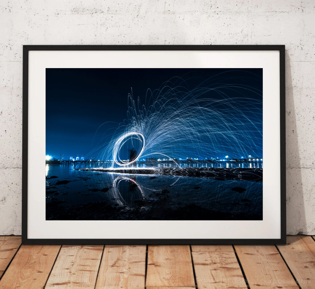 Blue Fire – Steel Wool Light Painting at Night